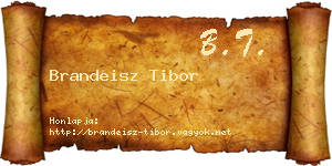 Brandeisz Tibor névjegykártya